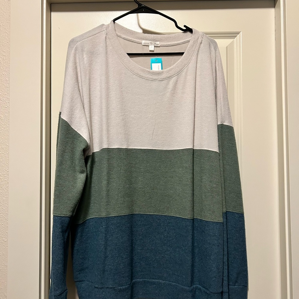 Colorblock Crew Neck Sweater